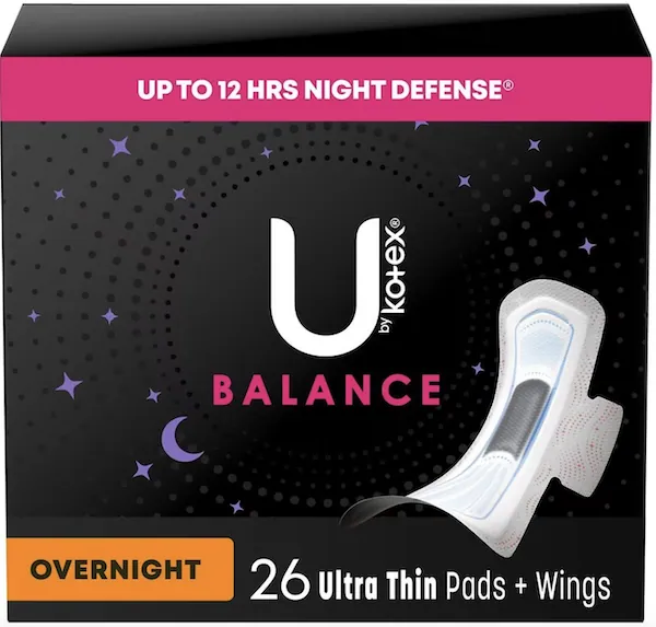 U by Kotex Balance Ultra Thin Overnight Pads
